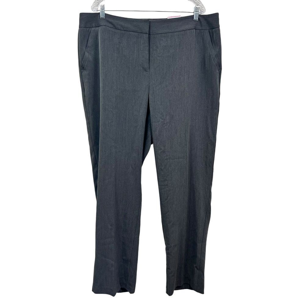 Ashley Stewart Womens Trouser Pants Straight Slit Slit Pockets Grey Size 20WA*